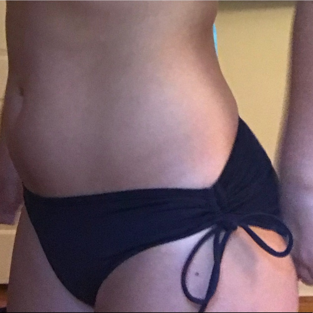 Black side tie bikini bottoms